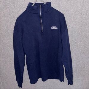 Sports Illustrated Jerzees Men's 1/4 Zip Up Sweater - Dark Blue